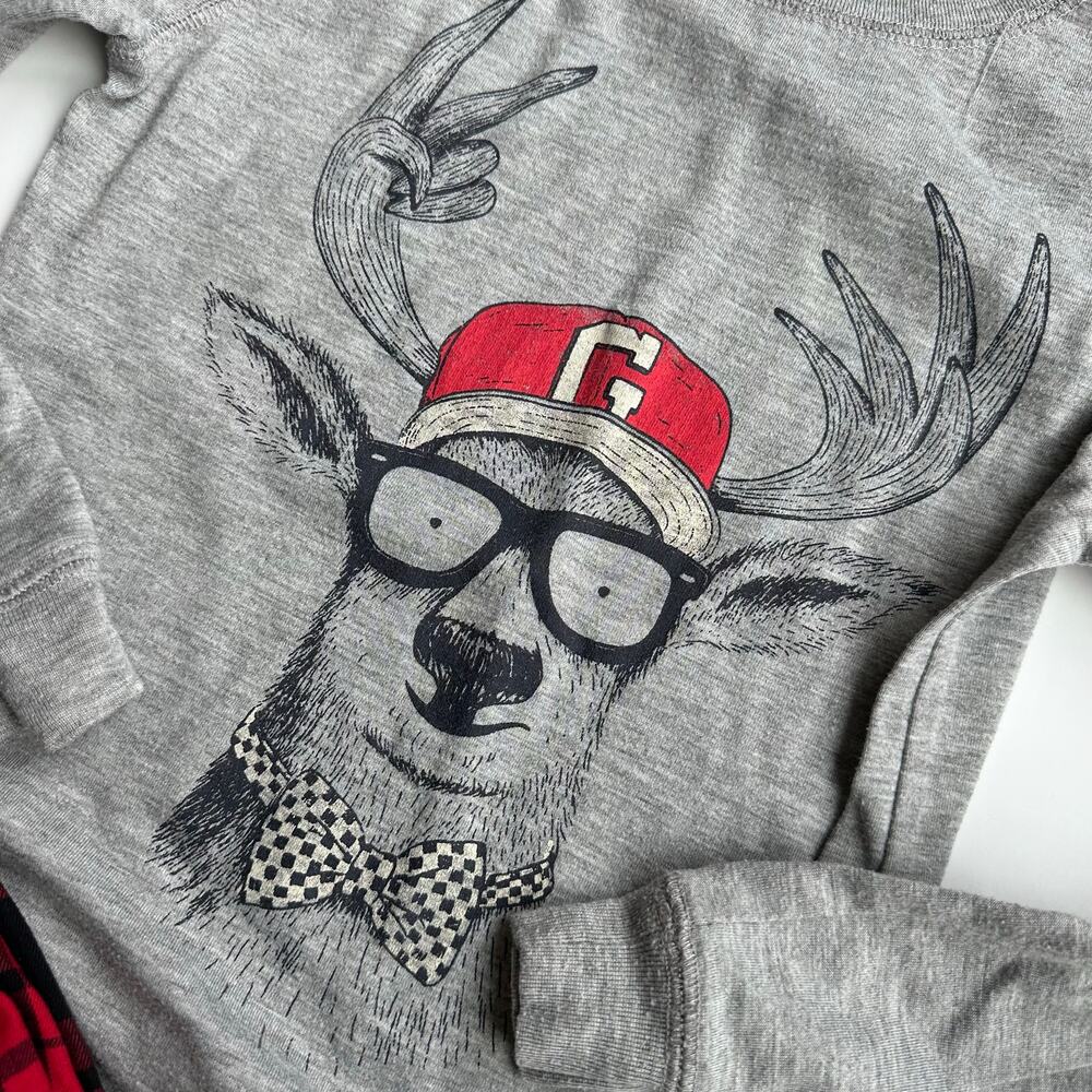 Gap Kids Pajama Set Reindeer Print Size 8 - Adorable! - Picture 2 of 4
